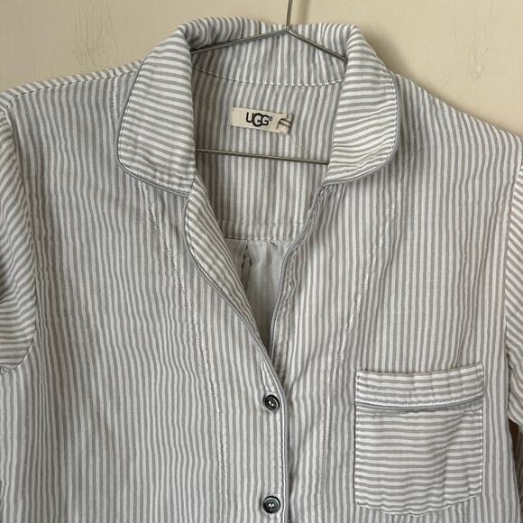 UGG Raven Stripe PJ Button Down Shirt Pajama Size S - Picture 5 of 9